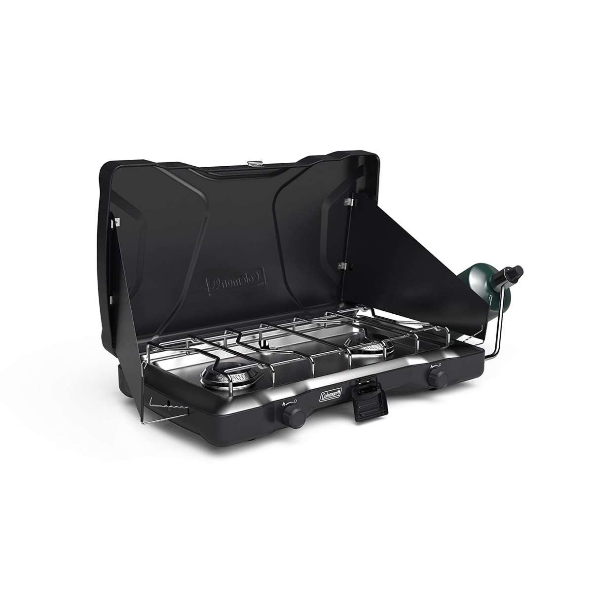 Coleman Triton 2-Burner Propane Stove, Portable Camping Cooktop with 2 Adjustabl