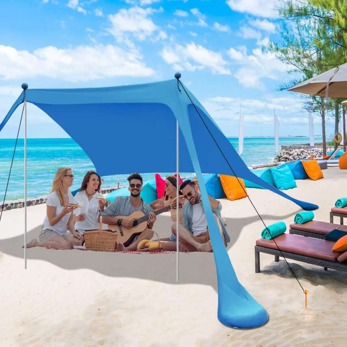 Beach Canopy Tent Sun Shade with UPF 50+ UV Protection, Beach Tent Sun Shelter w