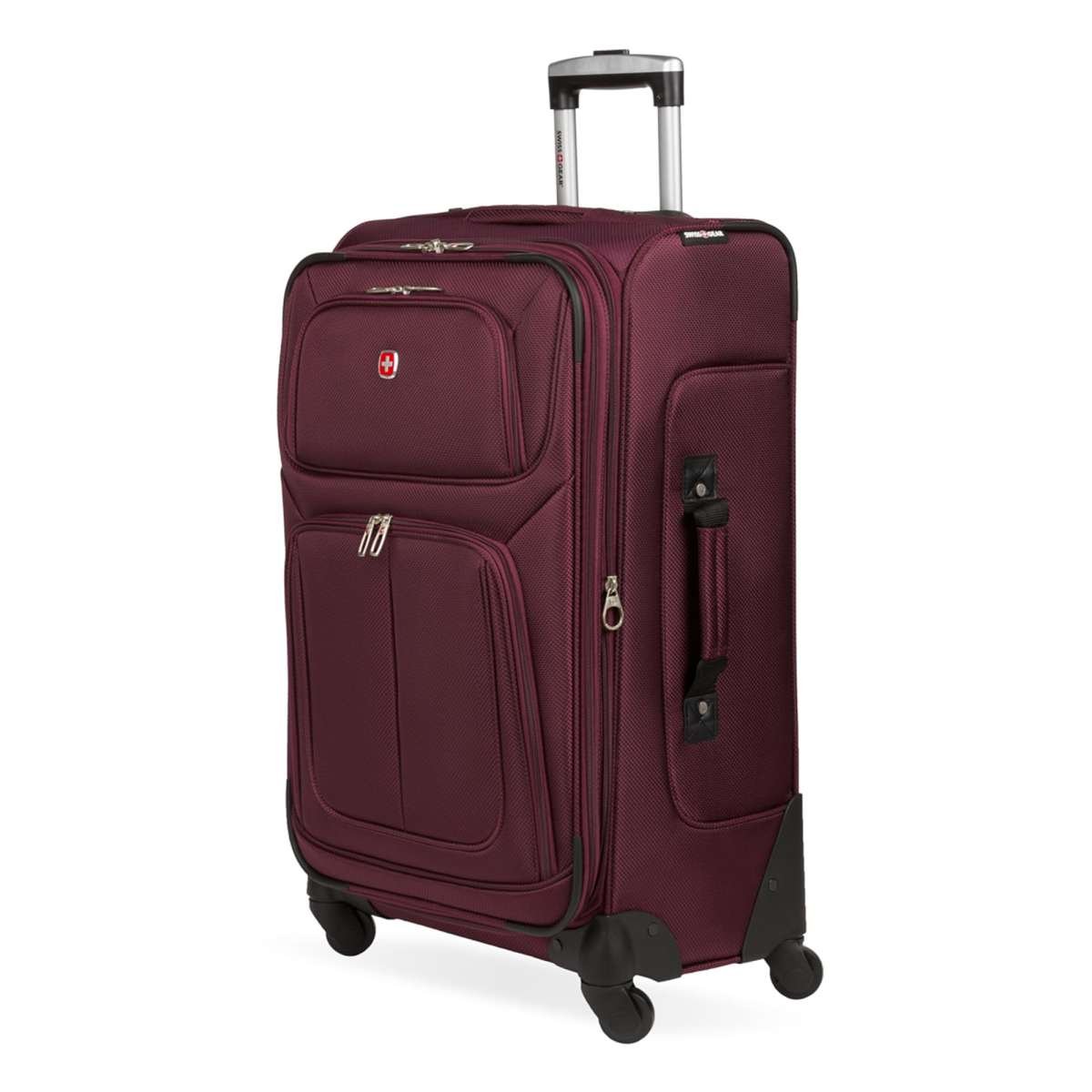 SwissGear Sion Softside Expandable Luggage – Medium Checked Suitcase with 360 De
