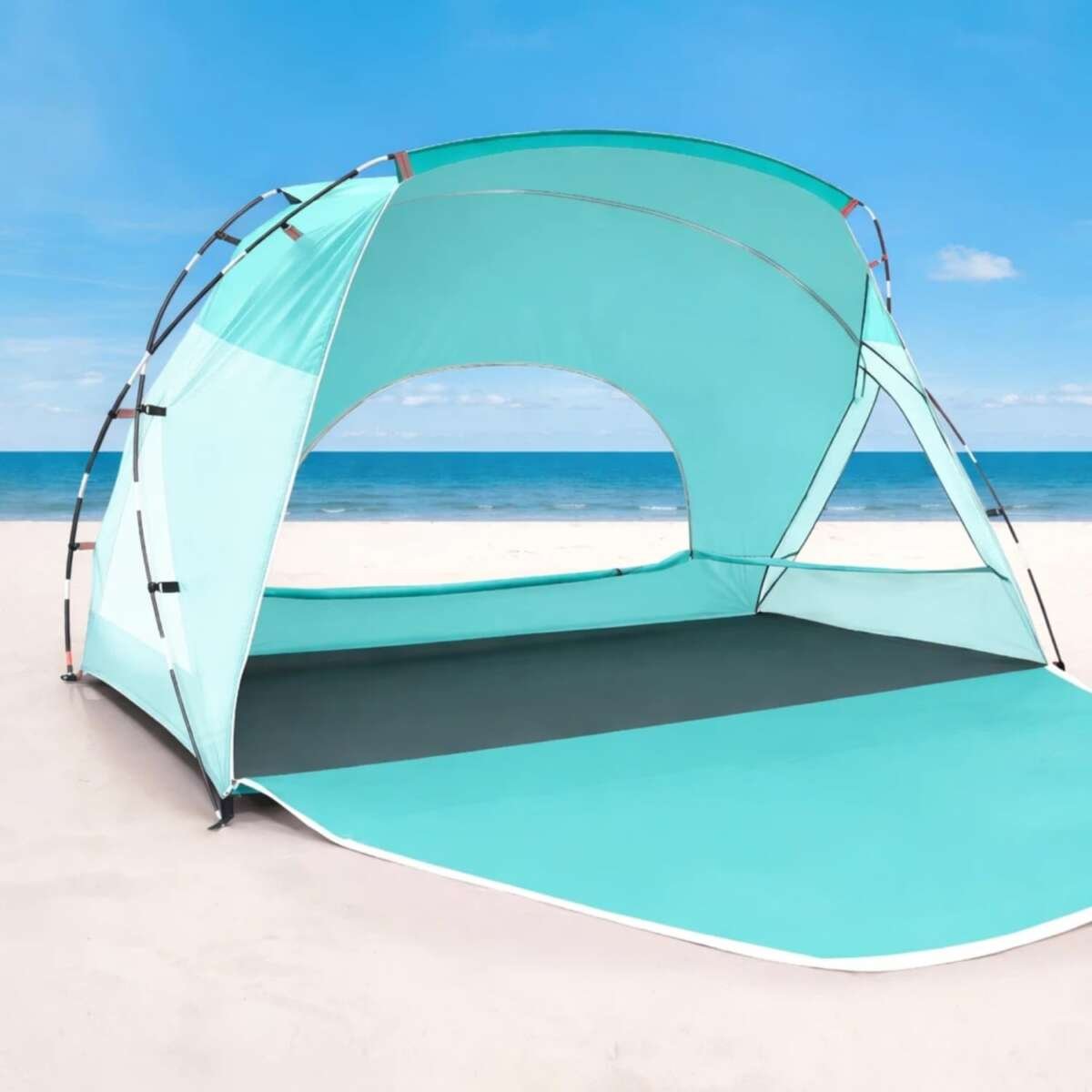 Beach Tent, Portable Sun Shelter for 2/3/4/6-8 Person with UPF 50+ UV Protection