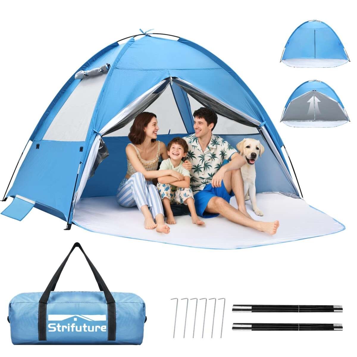 Beach Tent Sun Shelter for 4/5 Person - UPF 50+ UV Protection Portable Beach Sha