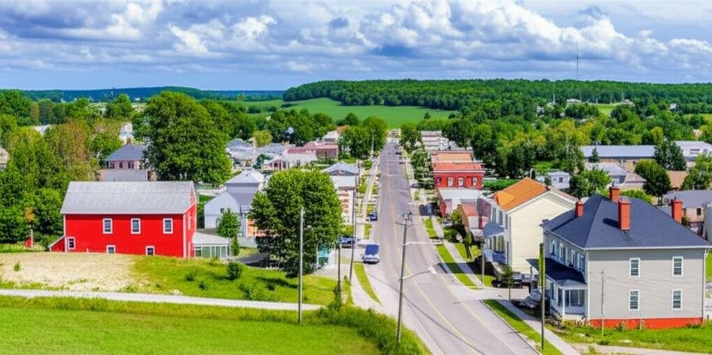 Generate a high-quality, relevant image prompt for an article about: 10 Small Towns Near Brandon: Am