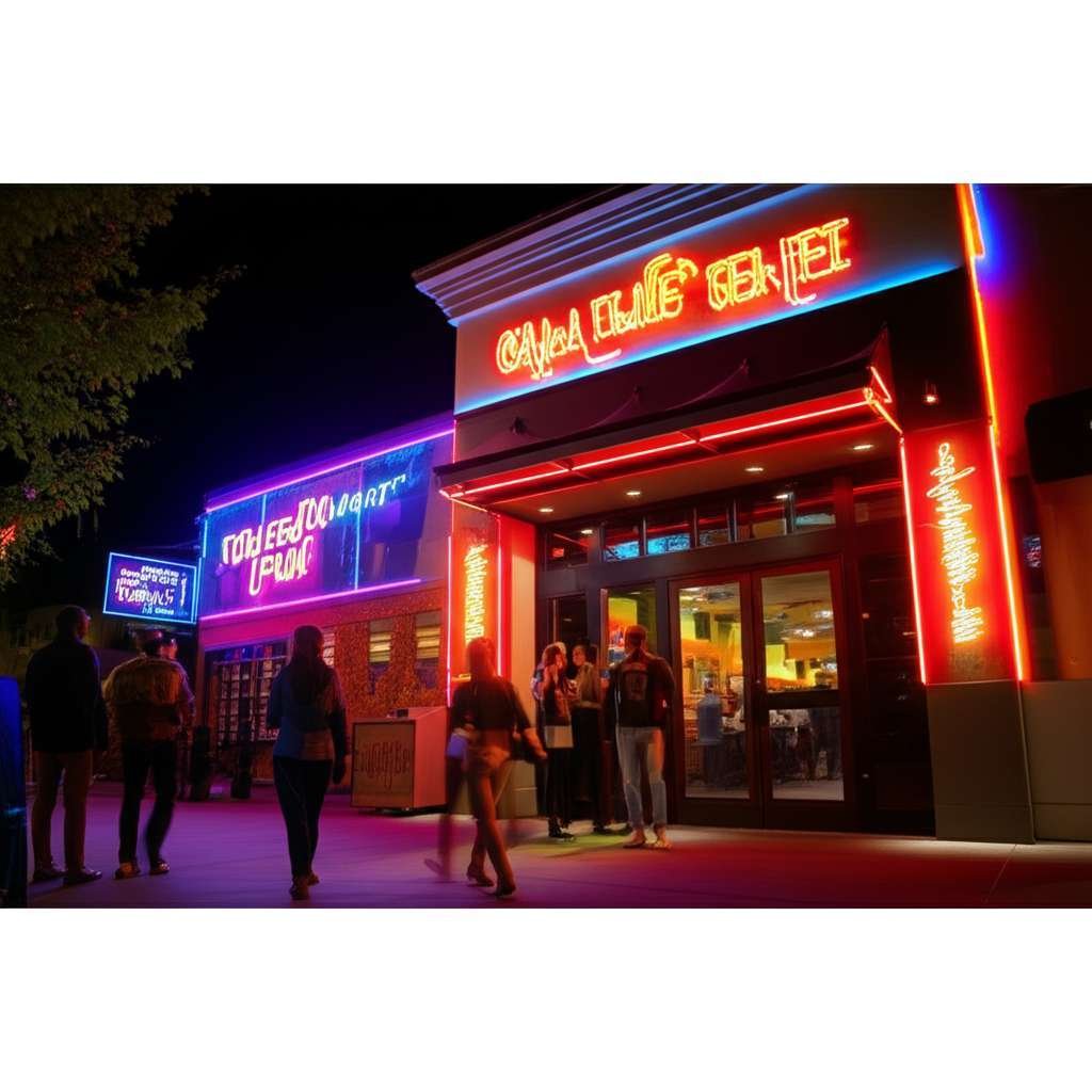 Generate a high-quality, relevant image prompt for an article about: 7 Nightlife Spots In Brandon: A