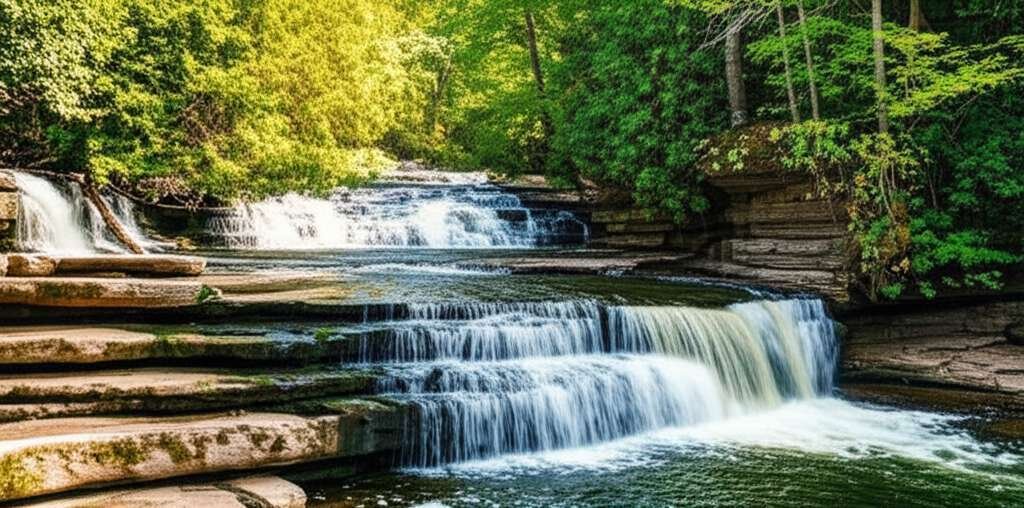 Generate a high-quality, relevant image prompt for an article about: 7 Waterfalls Near Brantford: St