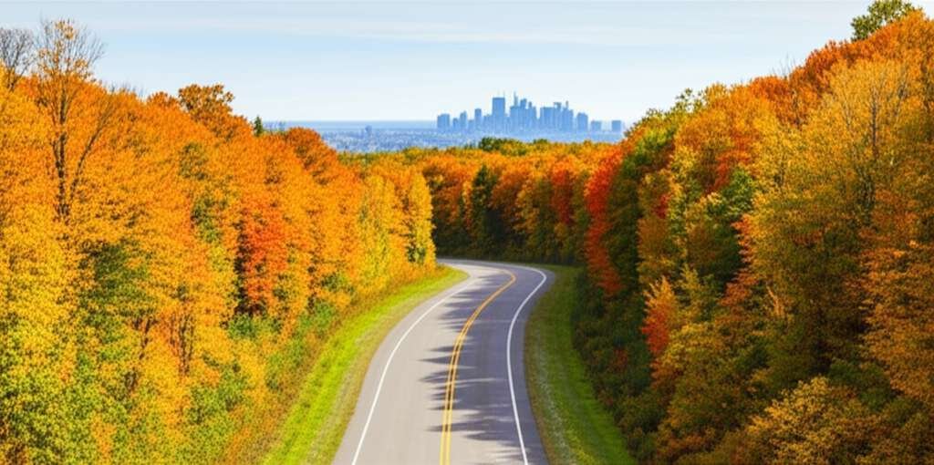 Generate a high-quality, relevant image prompt for an article about: 12 Scenic Drives From Mississau