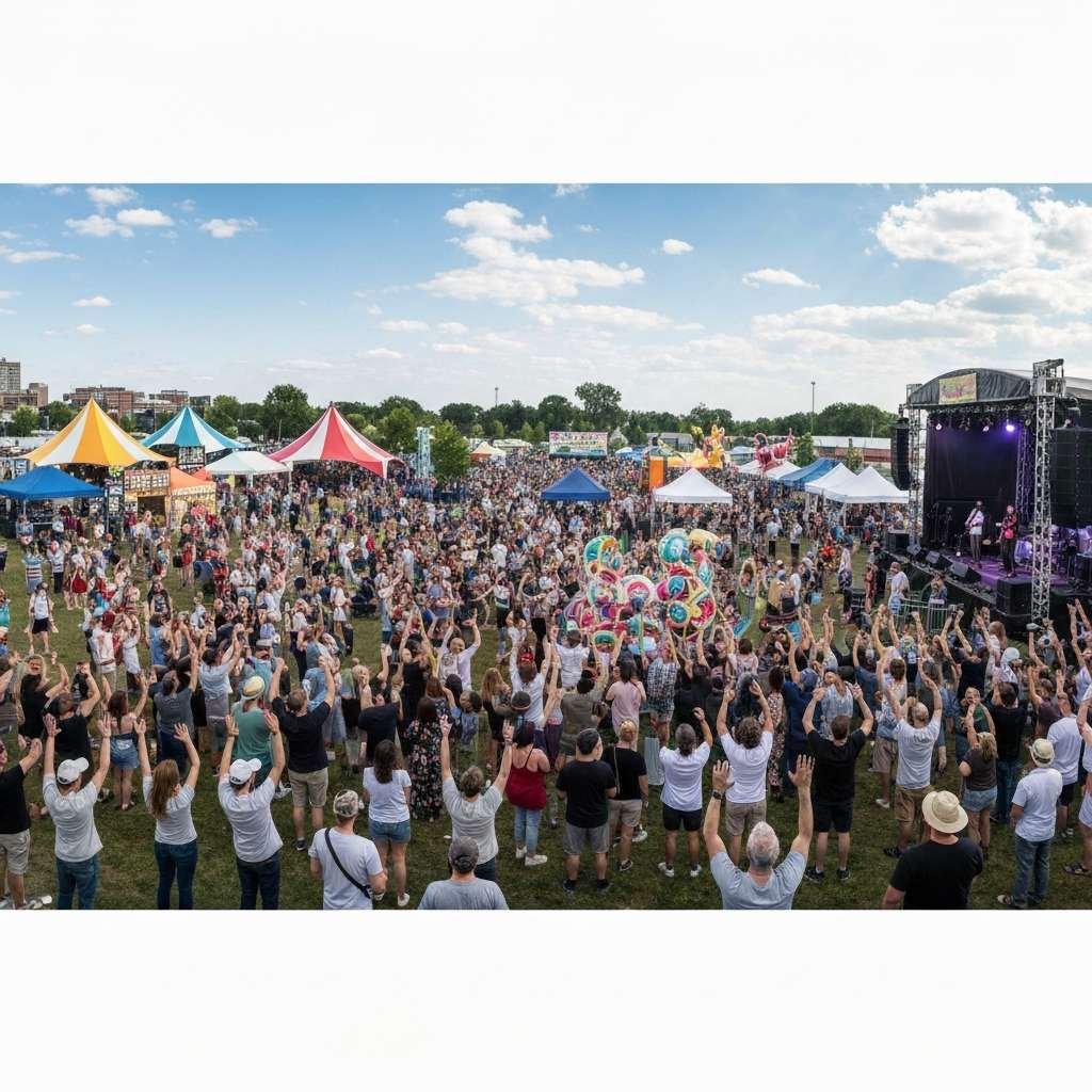 Generate a high-quality, relevant image prompt for an article about: 9 Music Festivals In Markham: A