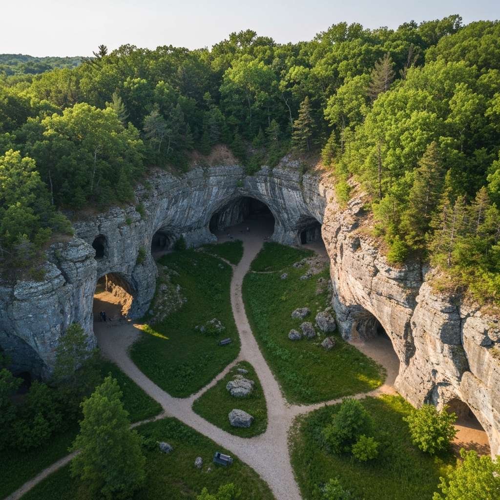 Generate a high-quality, relevant image prompt for an article about: 5 Caves Near Brantford: Amazing