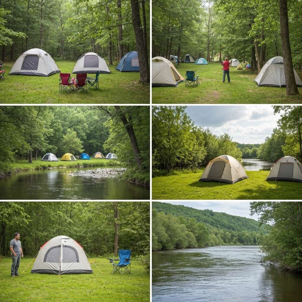 Generate a high-quality, relevant image prompt for an article about: 10 Camping Sites Near Brantford