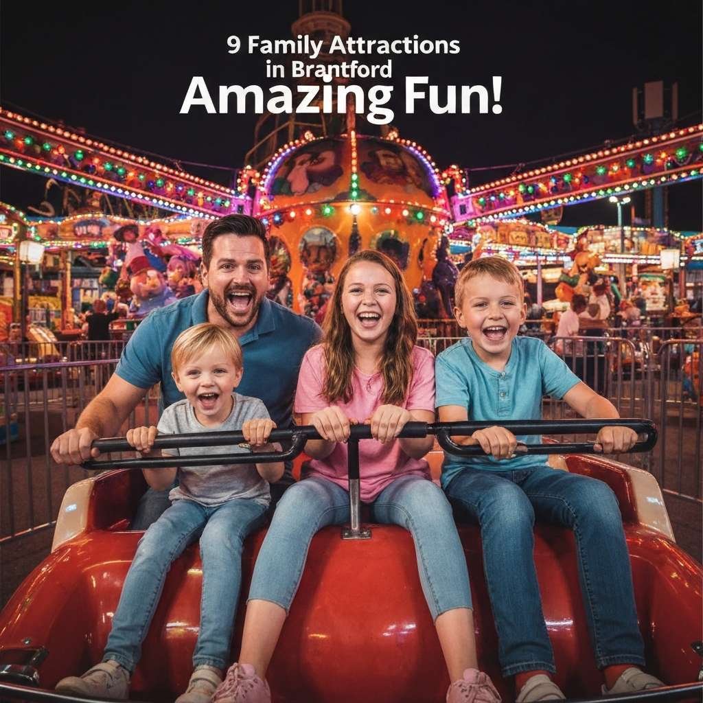 Generate a high-quality, relevant image prompt for an article about: 9 Family Attractions In Brantfo
