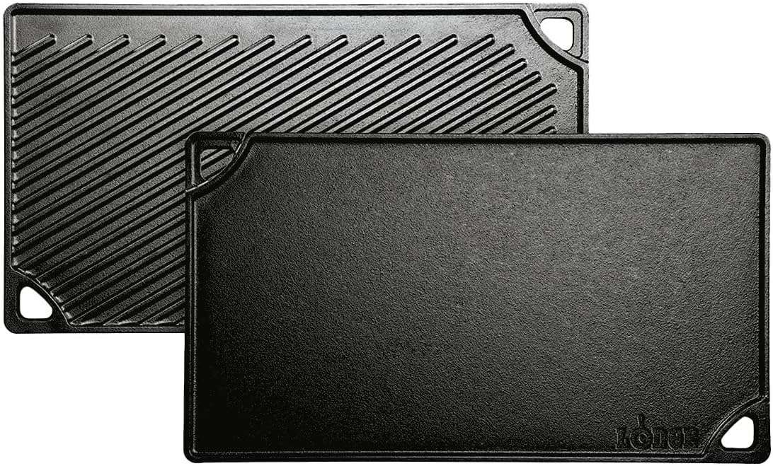 Lodge Double Play Reversible Cast Iron Grill/Griddle: Dual-Sided Heavy