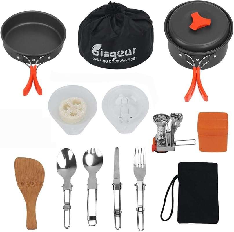 Bisgear 16pcs Camping Cookware Set for Backpacking