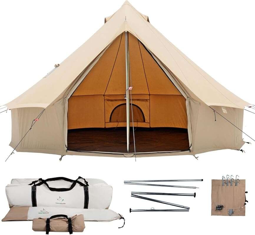 WHITEDUCK Regatta Canvas Bell Tent with StoveJack, Waterproof 4 Season