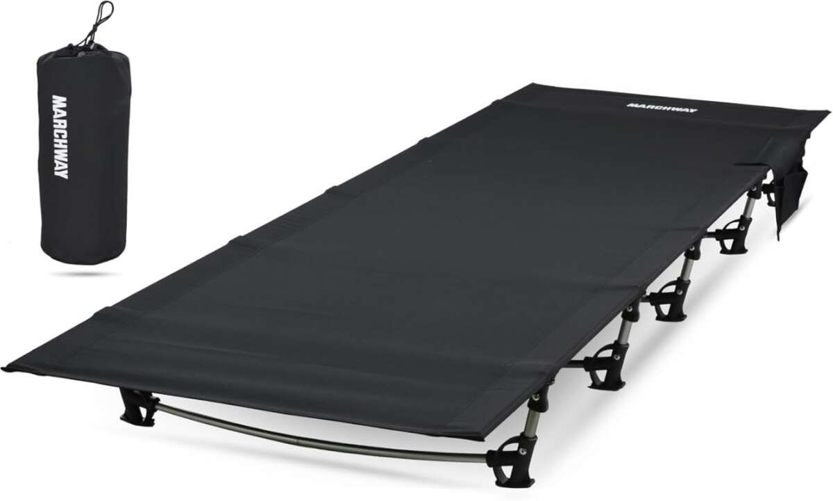 MARCHWAY Folding Ultralight Camping Cot – Portable Compact Bed for Hik
