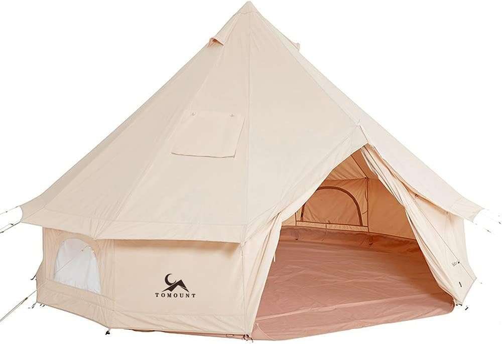 MC Canvas Bell Tent Yurt with Stove Jack, Zipped Removable Floor for G