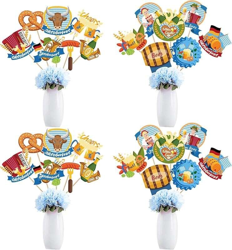 Happiness Oktoberfest Centerpieces – German Beer Festival Table Sticks