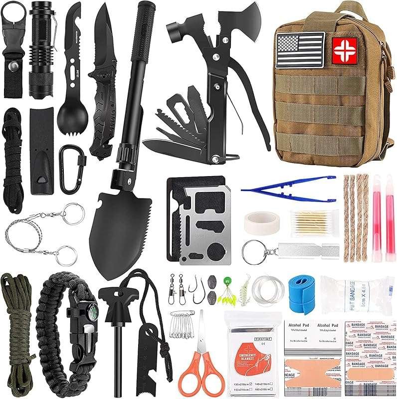 142-Piece Professional Emergency Survival & First Aid Kit with Molle P