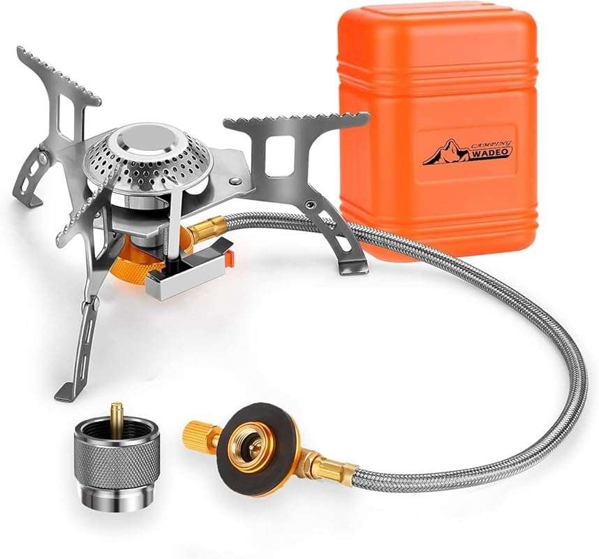 WADEO 3700W Portable Camping Gas Stove with Piezo Ignition, Ideal for