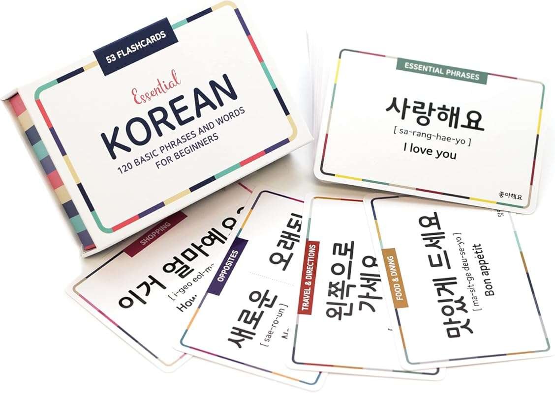 Learn Korean Fast with 120 Essential Flashcards, Hangul, Audio & Gift 