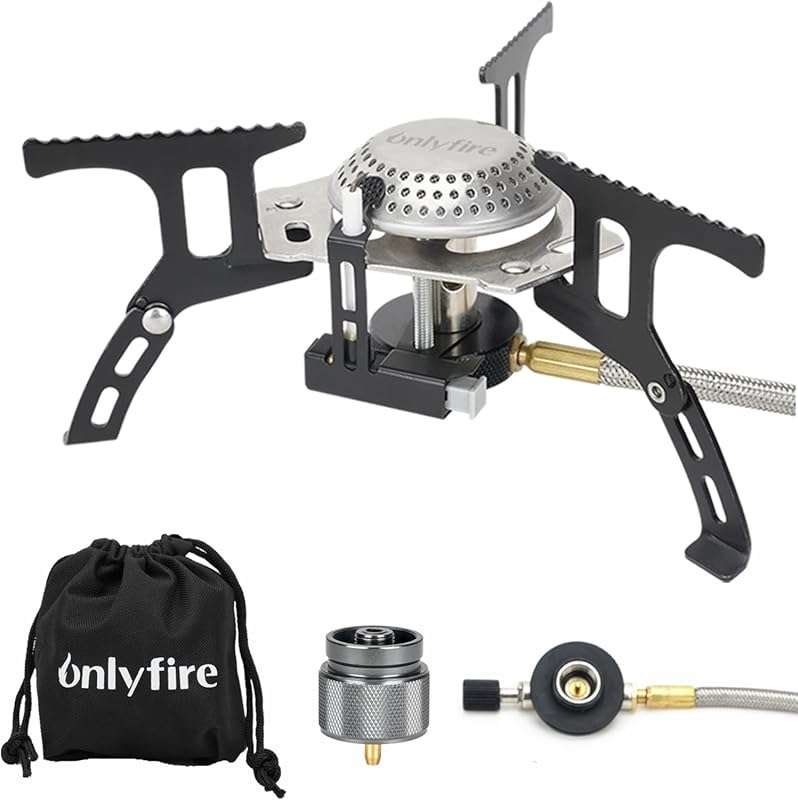 ONLYFIRE Portable Camping Gas Stove with Piezo Ignition and Propane Ad