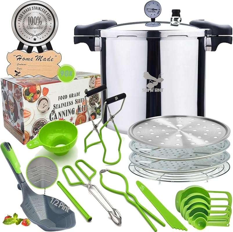 Supa Ant 23 Qt Pressure Canner with Canning Supplies Starter Kit