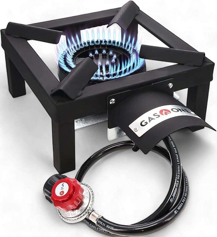 GasOne High Pressure Single Propane Burner for Outdoor Cooking with He