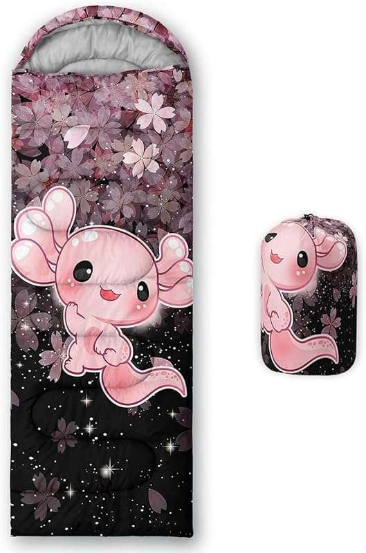 QOOMO Axolotl 3-Season Waterproof Sleeping Bag for Adults & Kids