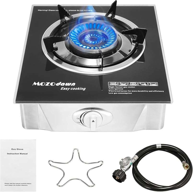 Portable 15000 BTU Single Burner Propane Gas Stove with LPG Adapter Ho