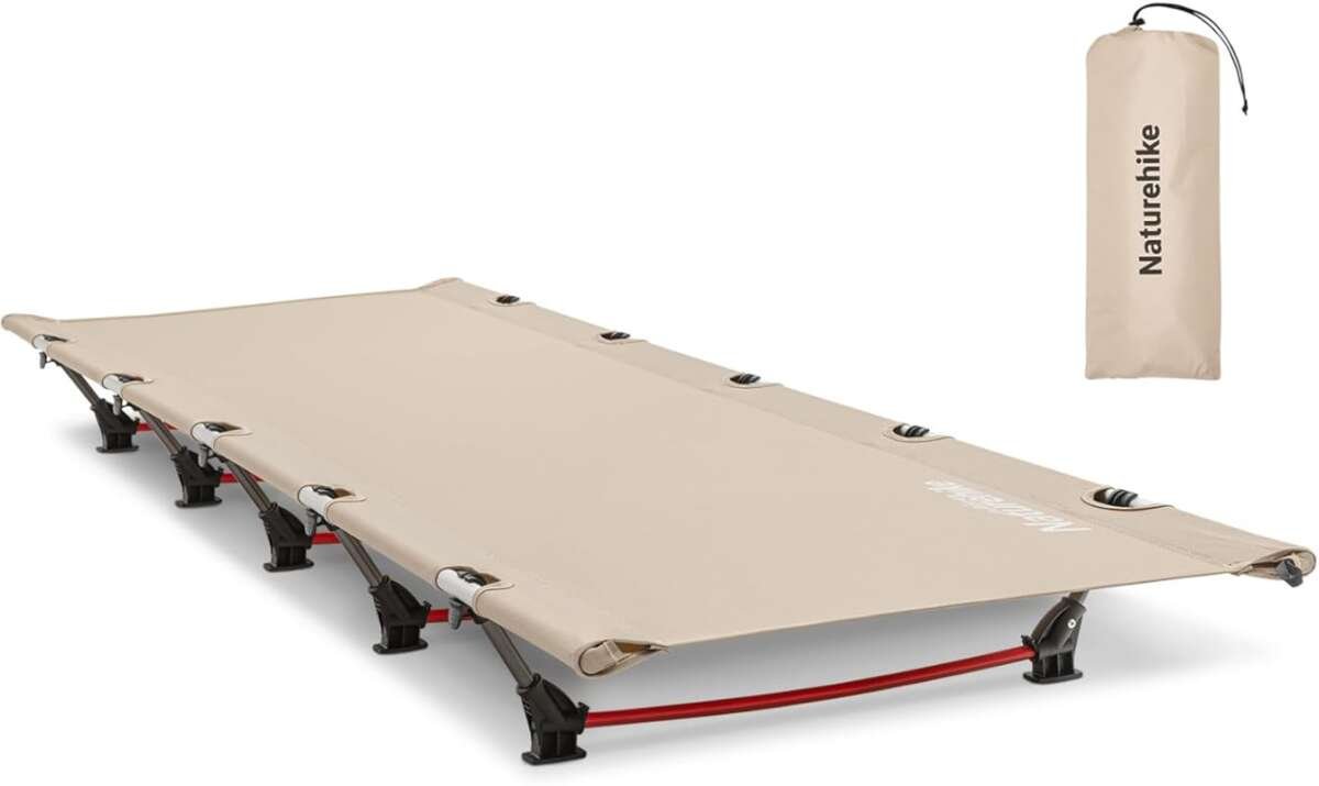 Naturehike Ultralight Folding Camping Cot – Easy Setup, 330lbs Support