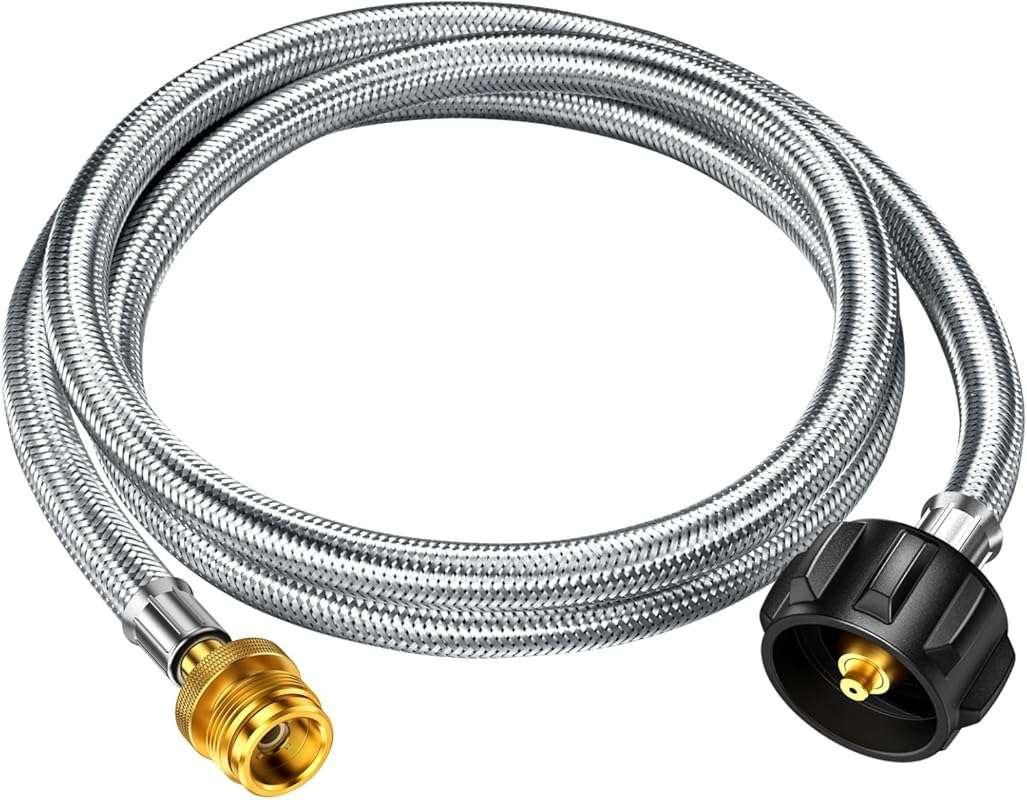 5ft Propane Hose Adapter: 1lb to 20lb Converter for Various Grills and