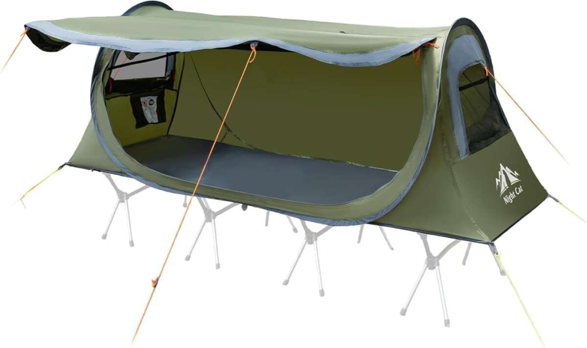 Night Cat Pop-Up 1-Person Waterproof Instant Setup Tunnel Tent for Cam