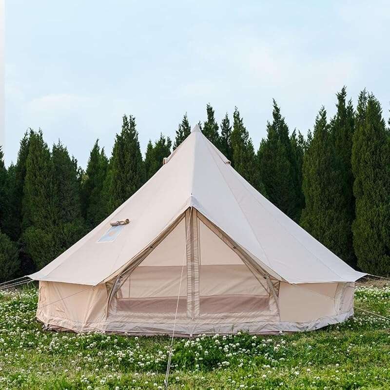 Spacious Oxford Bell Tent with Stove Jack, 4-8 Person Glamping Yurt fo