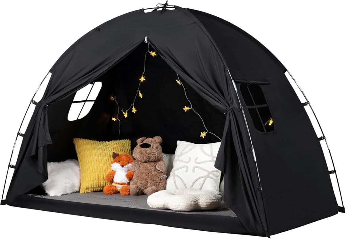 Twin Bed Tent with 93% Blackout & Breathable Mesh for Kids and Adults