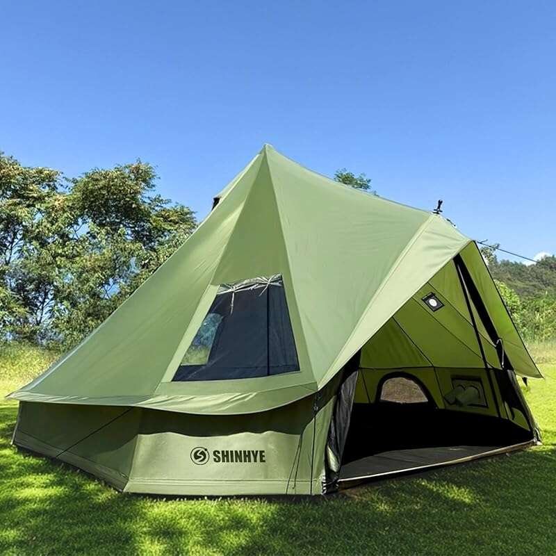 Waterproof 420D Oxford Bell Yurt Tent with Stove Jack, 4 Season Glampi