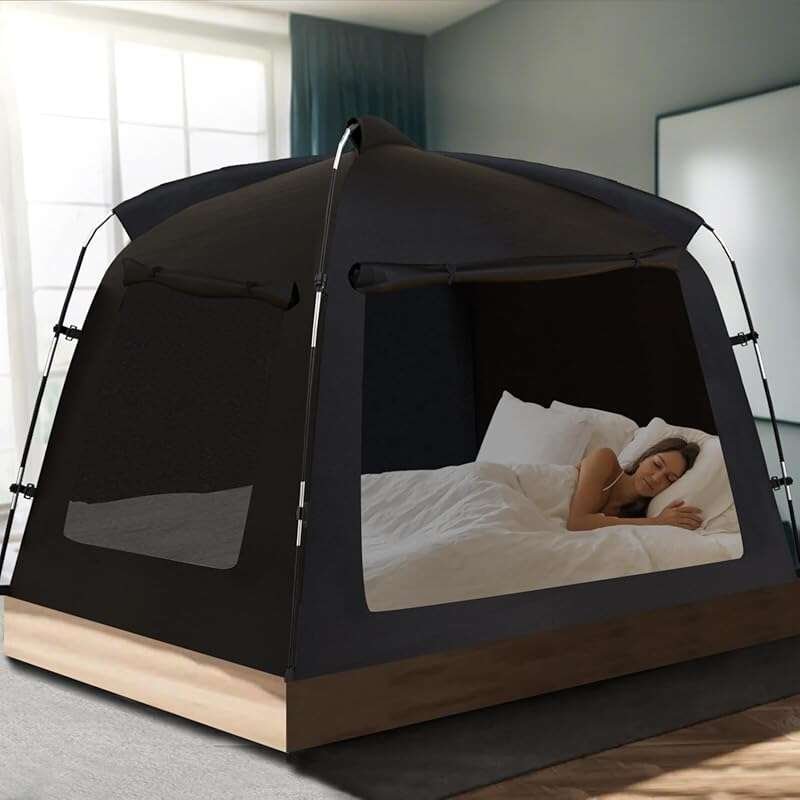 AYAMAYA Bed Tent with 80% Blackout, 2 Doors & Phone Holders for Kids a