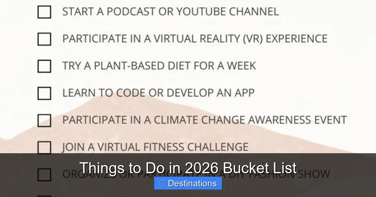 Things to Do in 2026 Bucket List