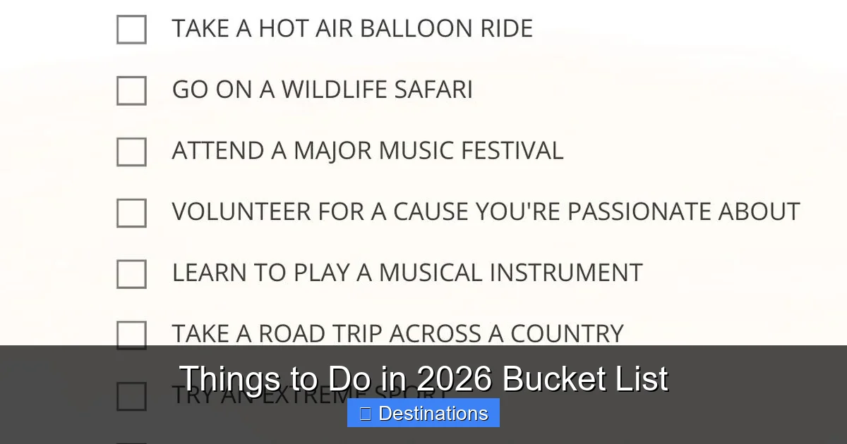 Things to Do in 2026 Bucket List