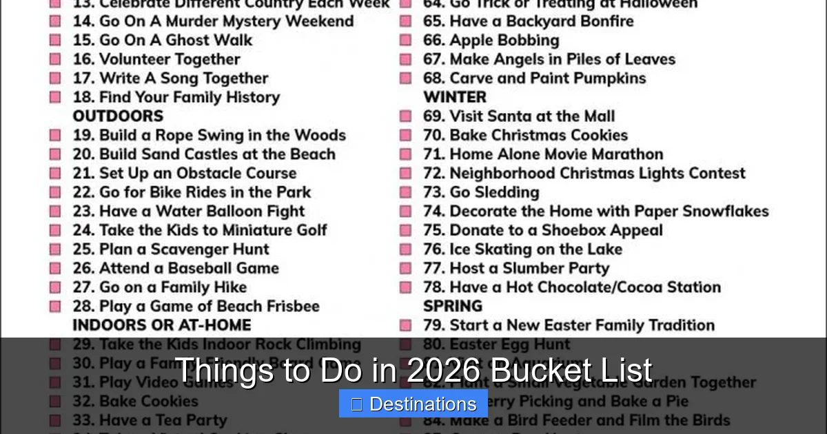 Things to Do in 2026 Bucket List