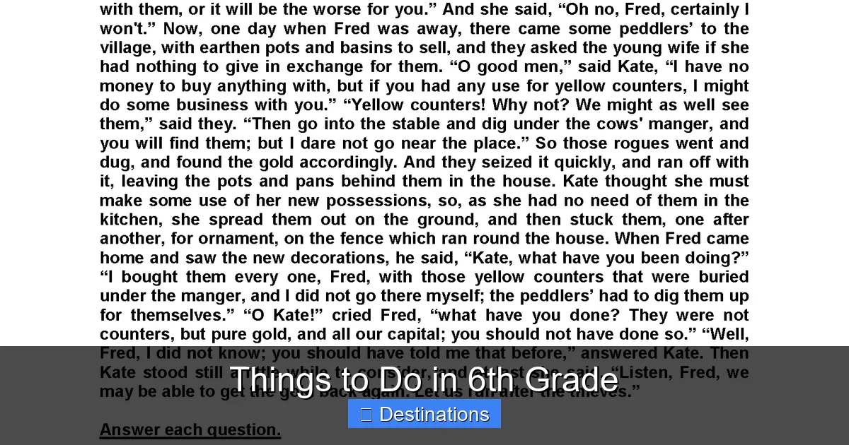 Things to Do in 6th Grade