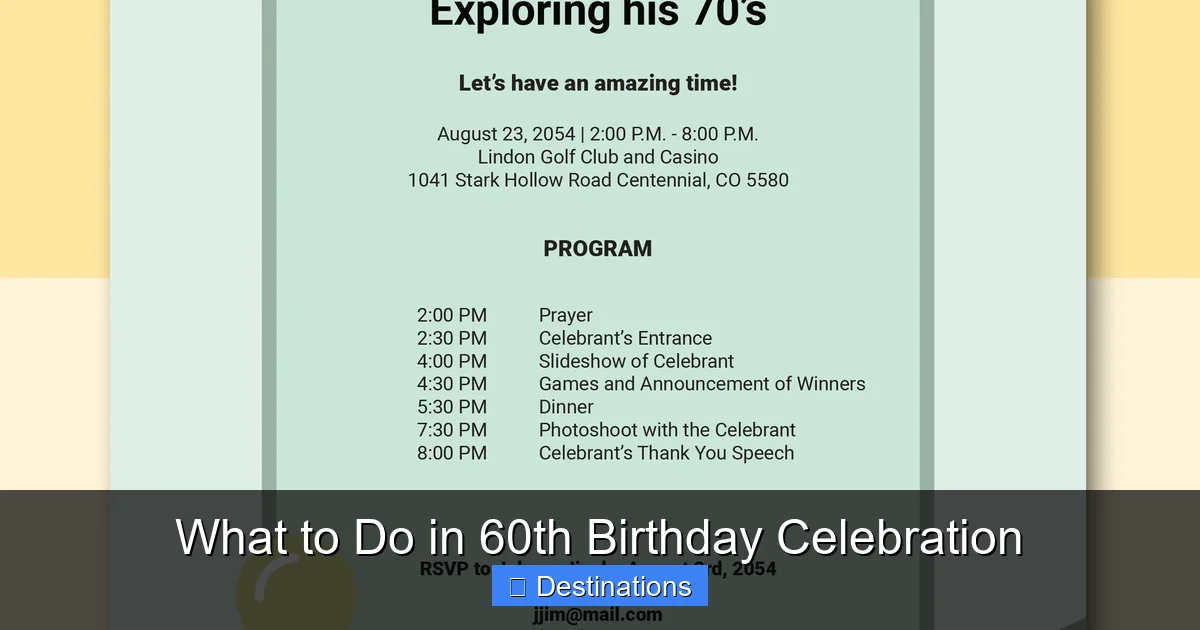 What to Do in 60th Birthday Celebration