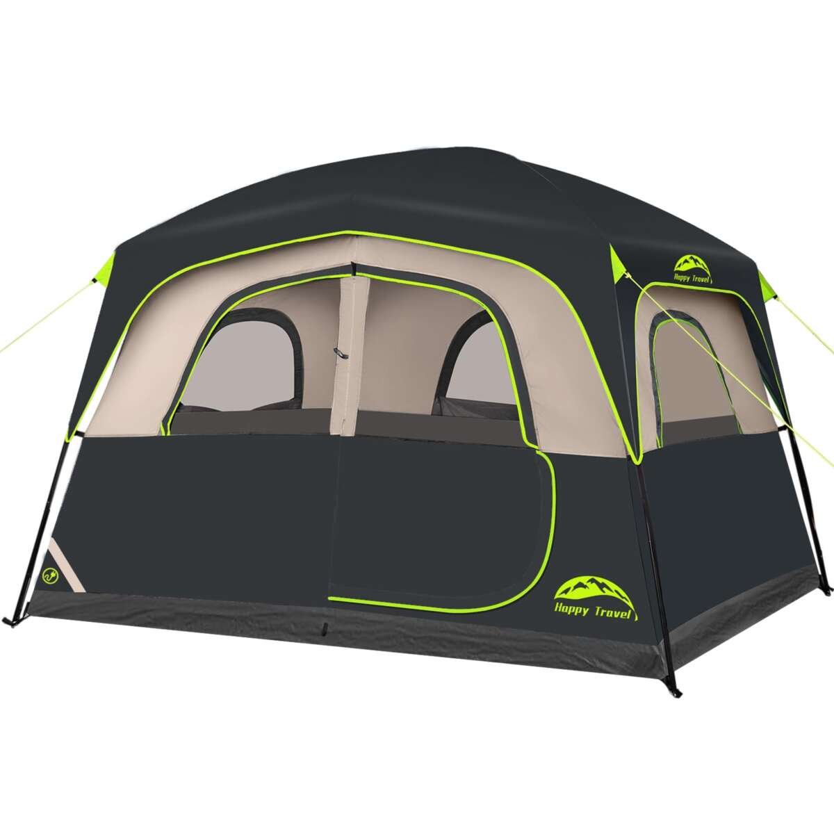 Happy Travel Tent 6 Person Tents for Camping, Waterproof Easy Setup Camping Tent
