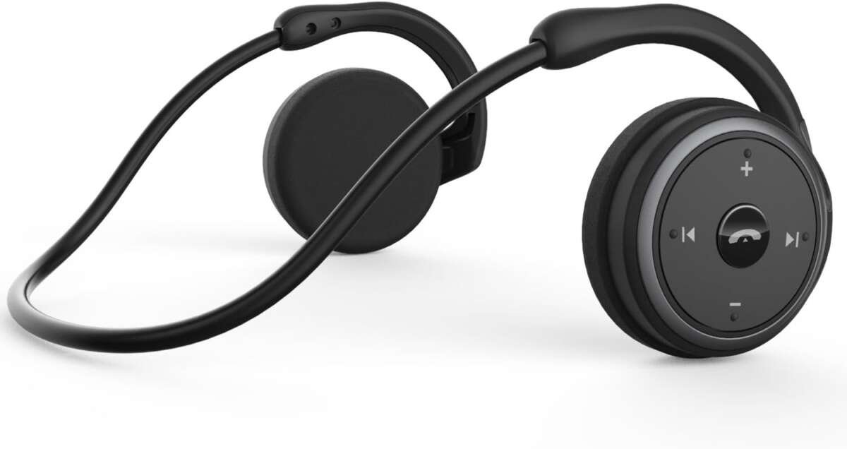 Small Wrap Around Bluetooth Headphones with Built-in Mic, 12-Hour Batt
