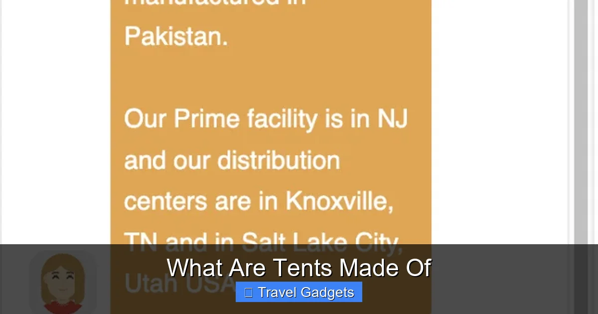 What Are Tents Made Of