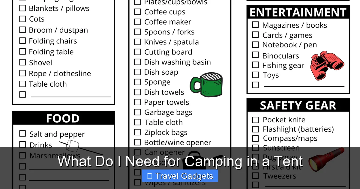 What Do I Need for Camping in a Tent