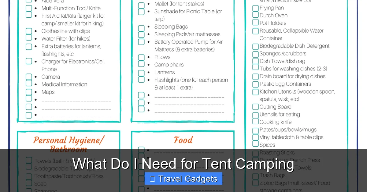 What Do I Need for Tent Camping