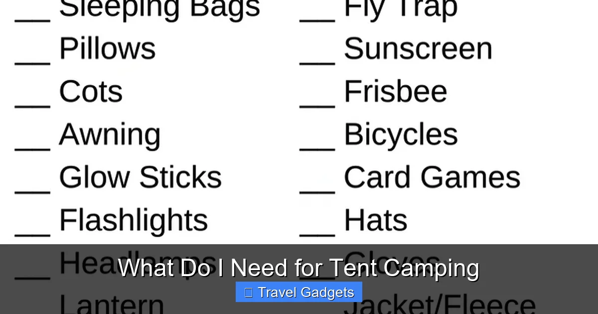 What Do I Need for Tent Camping