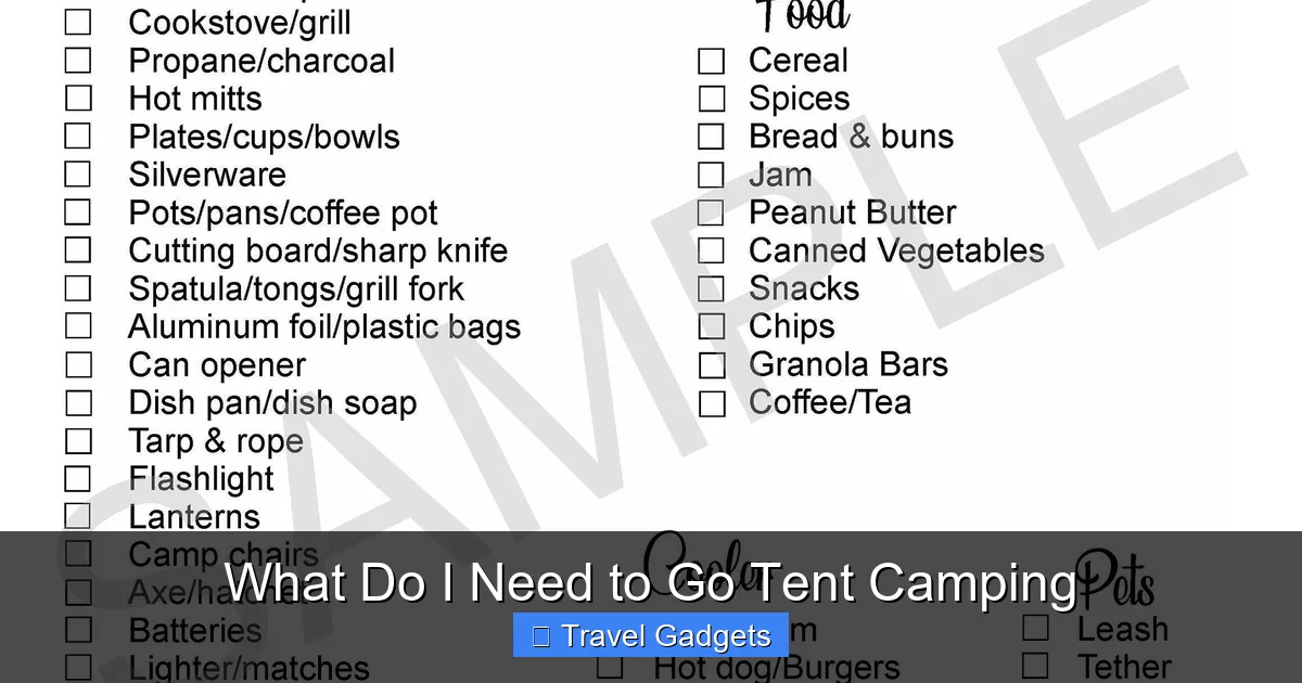 What Do I Need to Go Tent Camping