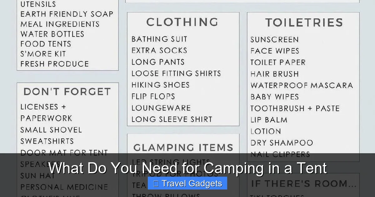 What Do You Need for Camping in a Tent