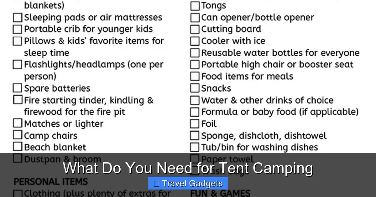 What Do You Need for Tent Camping