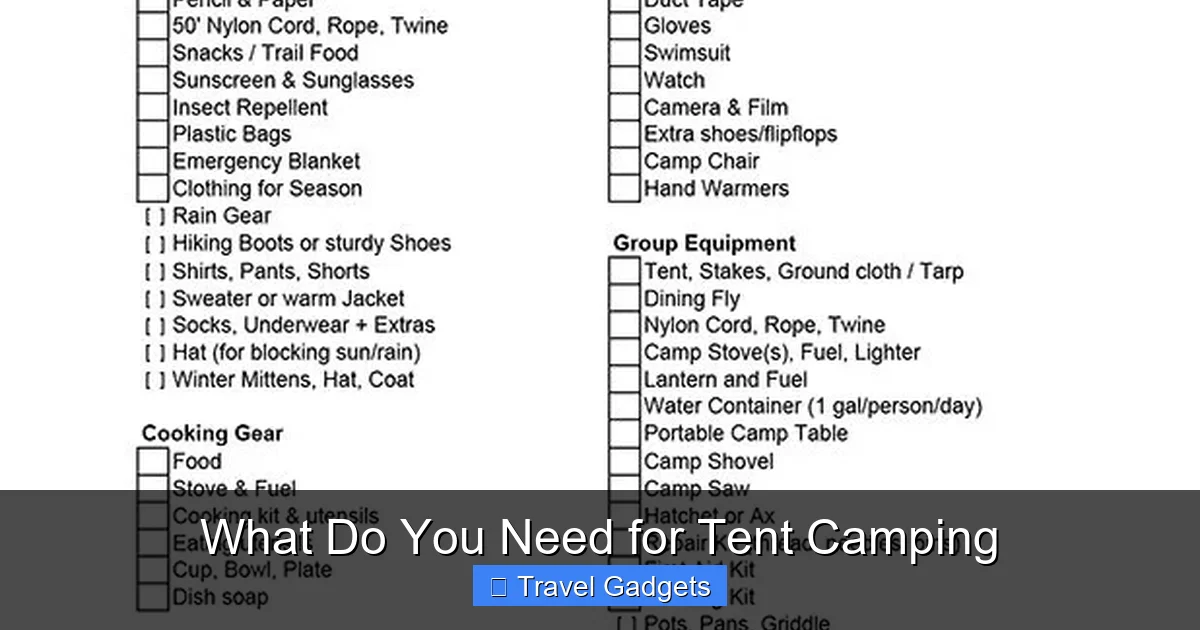 What Do You Need for Tent Camping