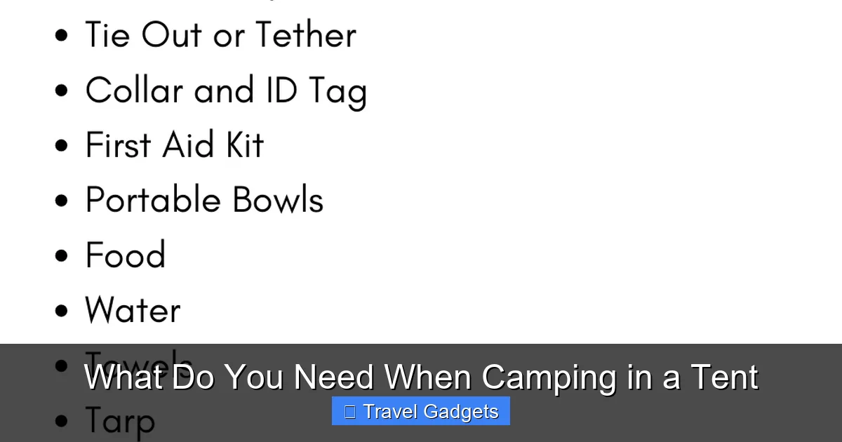 What Do You Need When Camping in a Tent